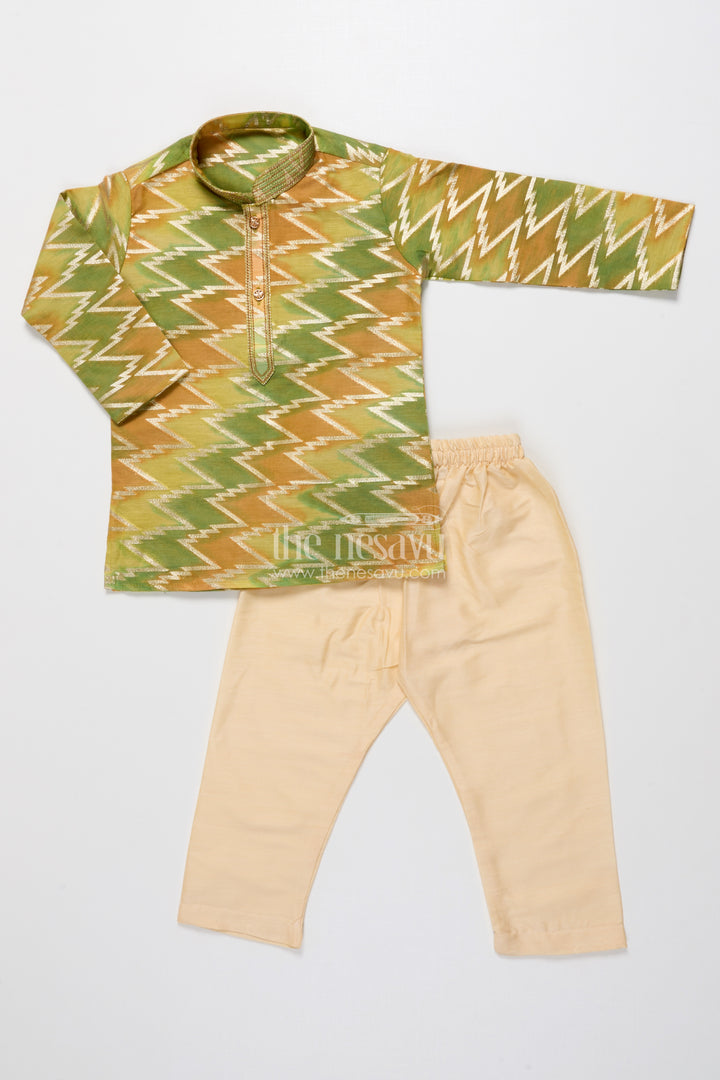 Traditional Banarasi Weave Boys Kurta Set for Cultural and Festive Wear