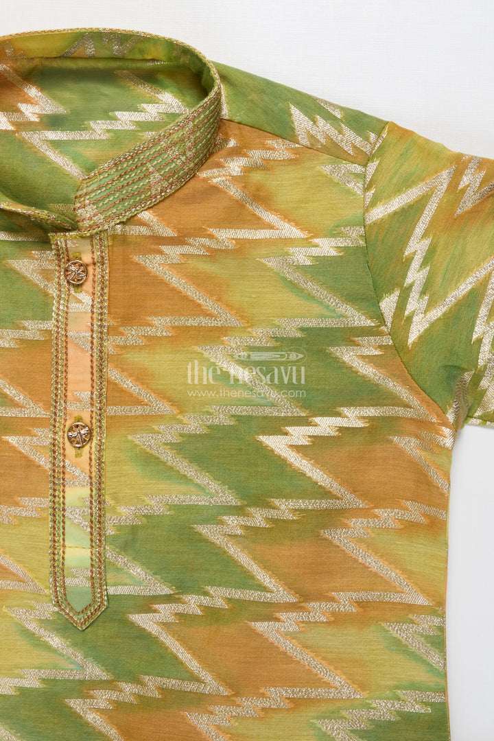 Traditional Banarasi Weave Boys Kurta Set for Cultural and Festive Wear