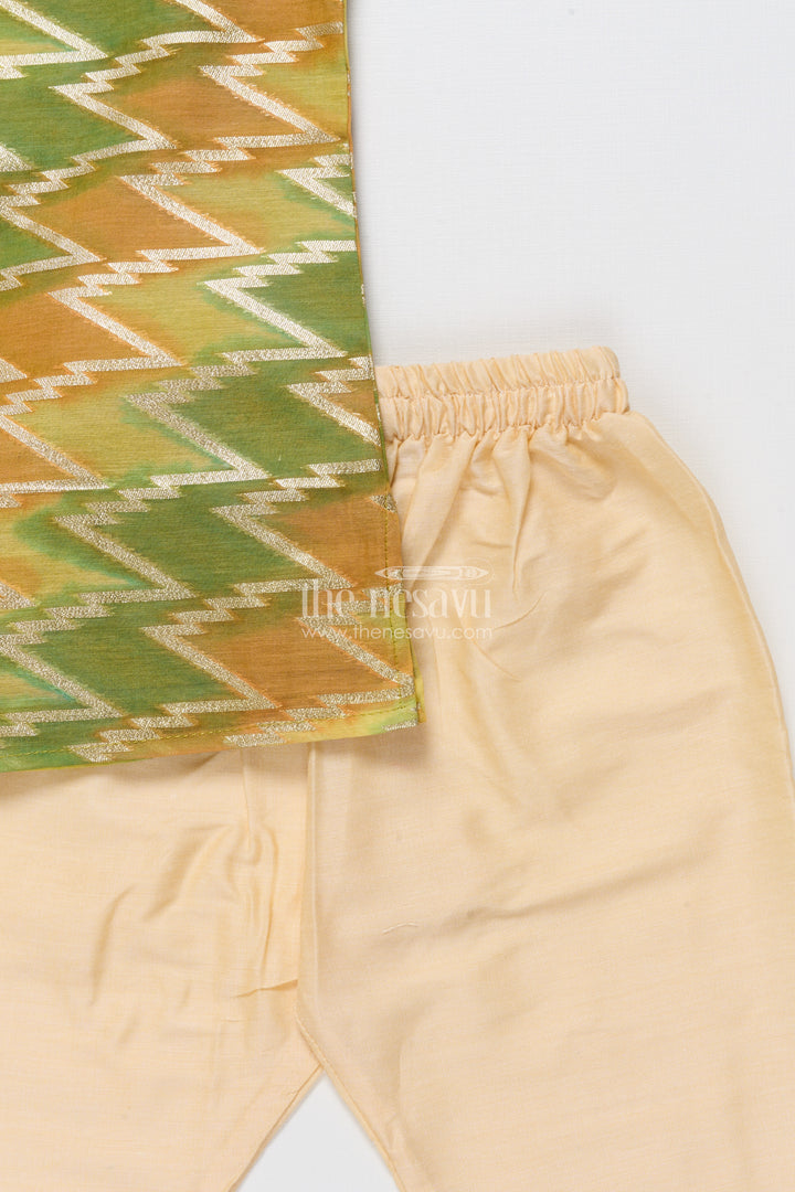 Traditional Banarasi Weave Boys Kurta Set for Cultural and Festive Wear