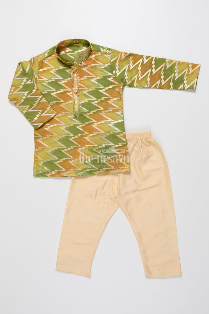 Traditional Banarasi Weave Boys Kurta Set for Cultural and Festive Wear