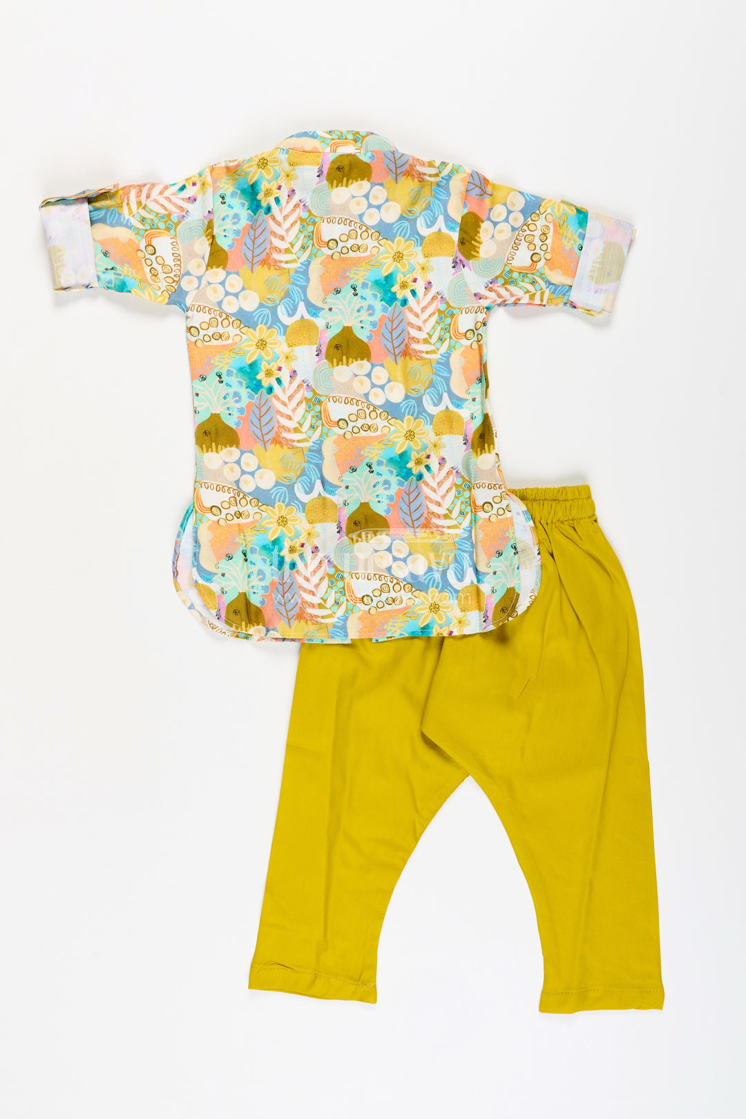 Boys ethnic jacket set with digital floral print for festive occasions