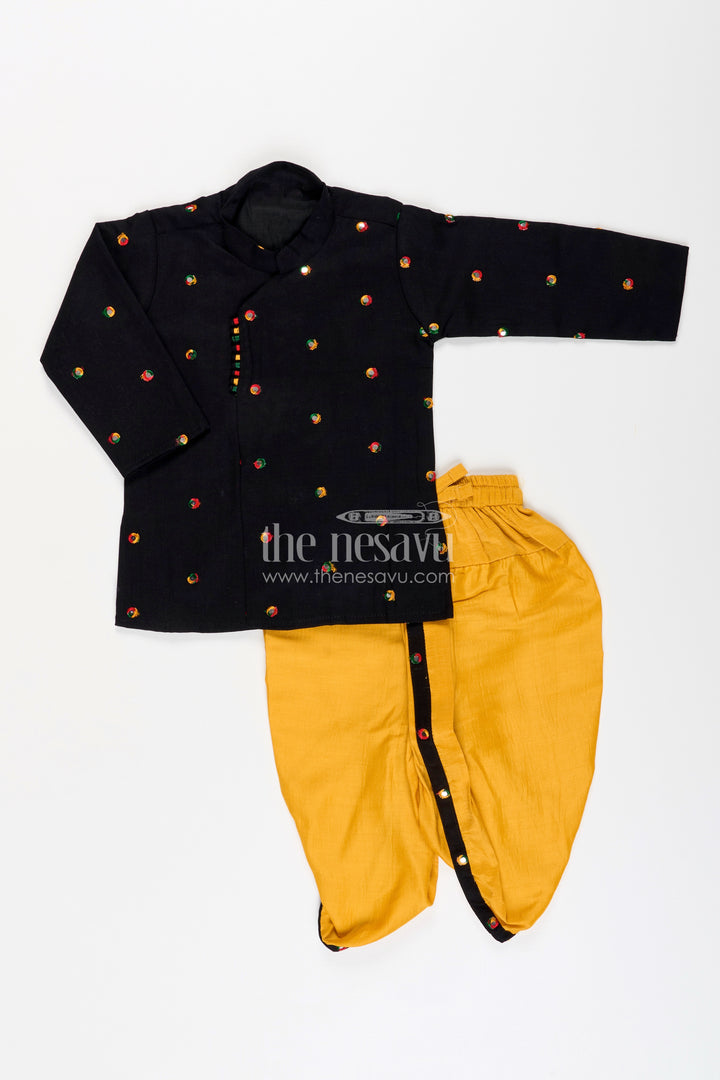Boys traditional dothi set with embroidered kurta