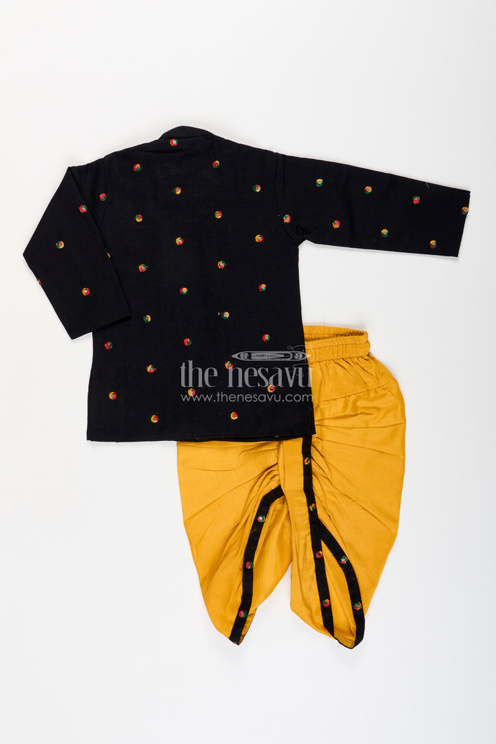 Boys traditional dothi set with embroidered kurta