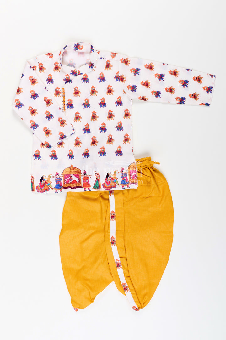 Boys dothi kurta set with cultural digital print design