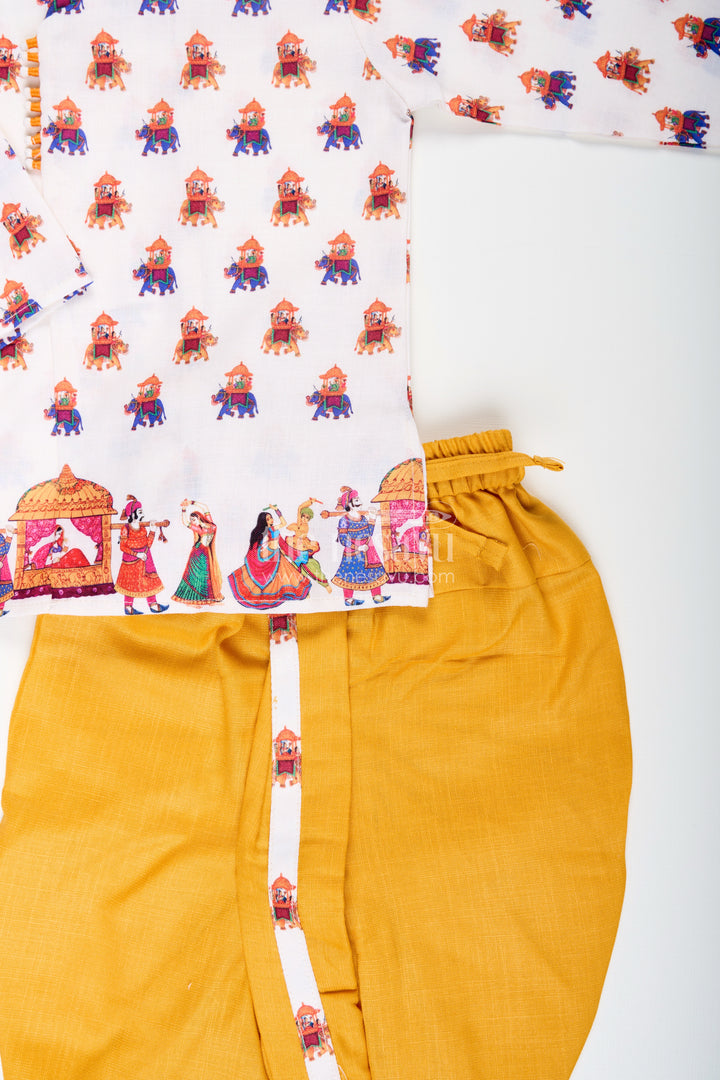 Boys dothi kurta set with cultural digital print design