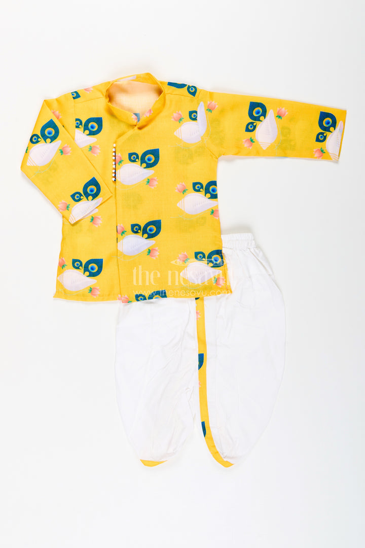 Boys traditional dothi set with playful digital print kurta