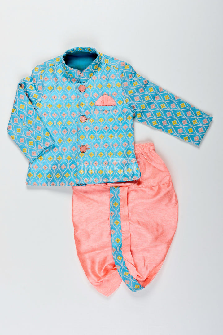 Toddler boys silk blend dothi set for weddings and festive occasions