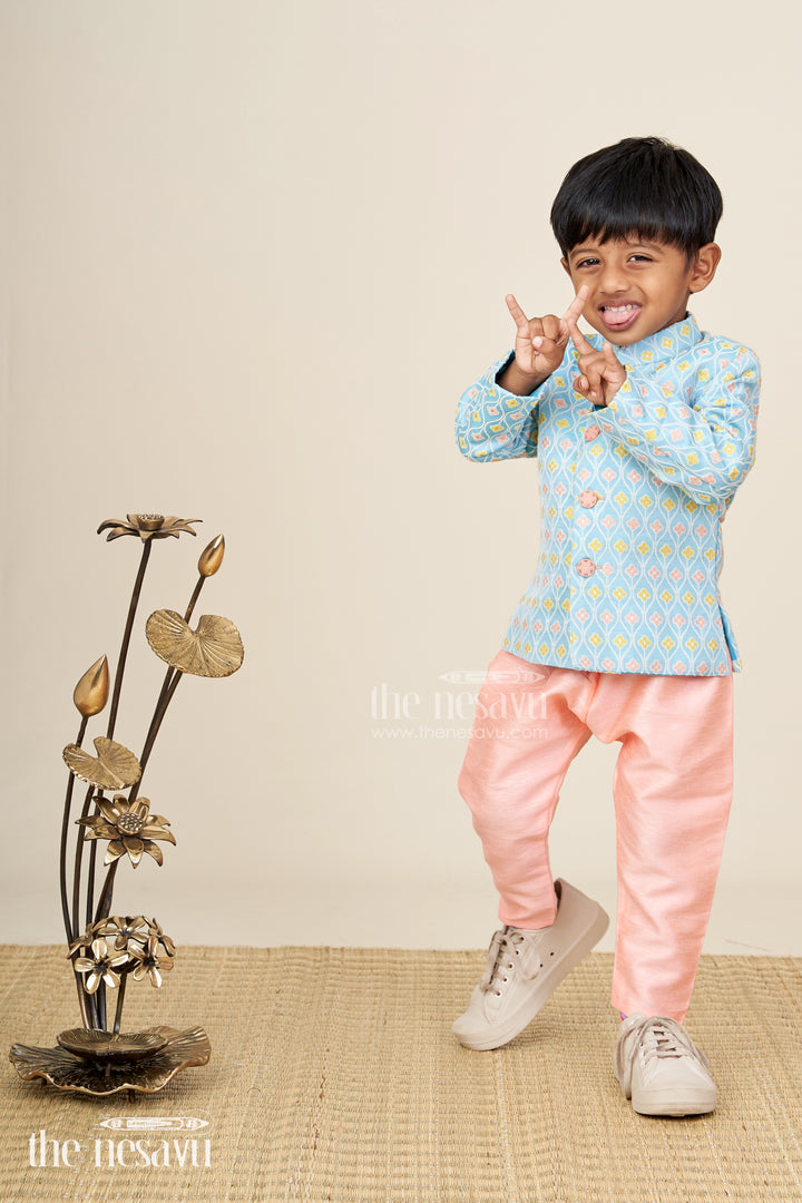 Toddler boys silk blend dothi set for weddings and festive occasions