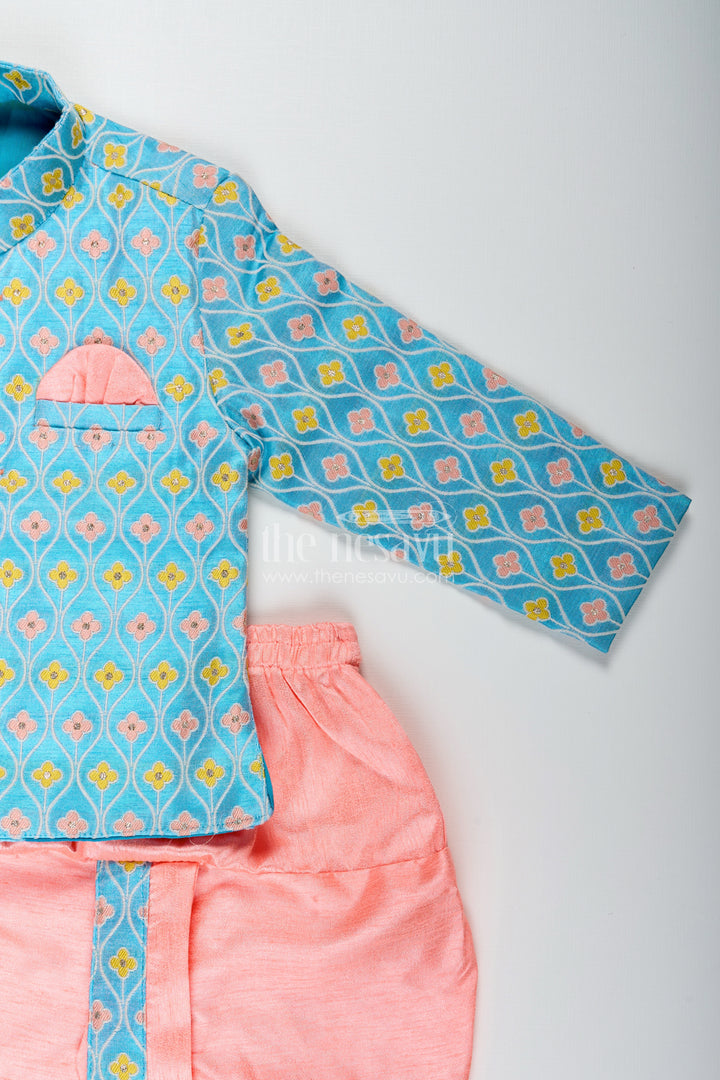 Toddler boys silk blend dothi set for weddings and festive occasions