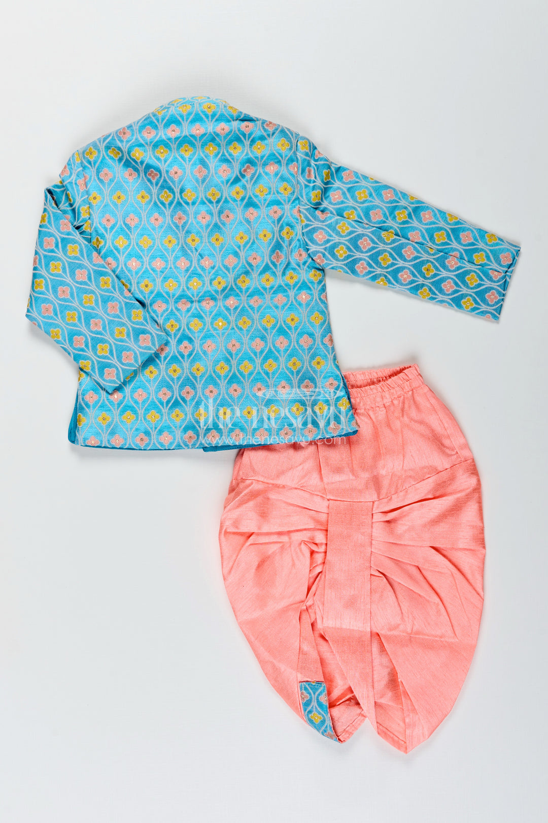 Toddler boys silk blend dothi set for weddings and festive occasions