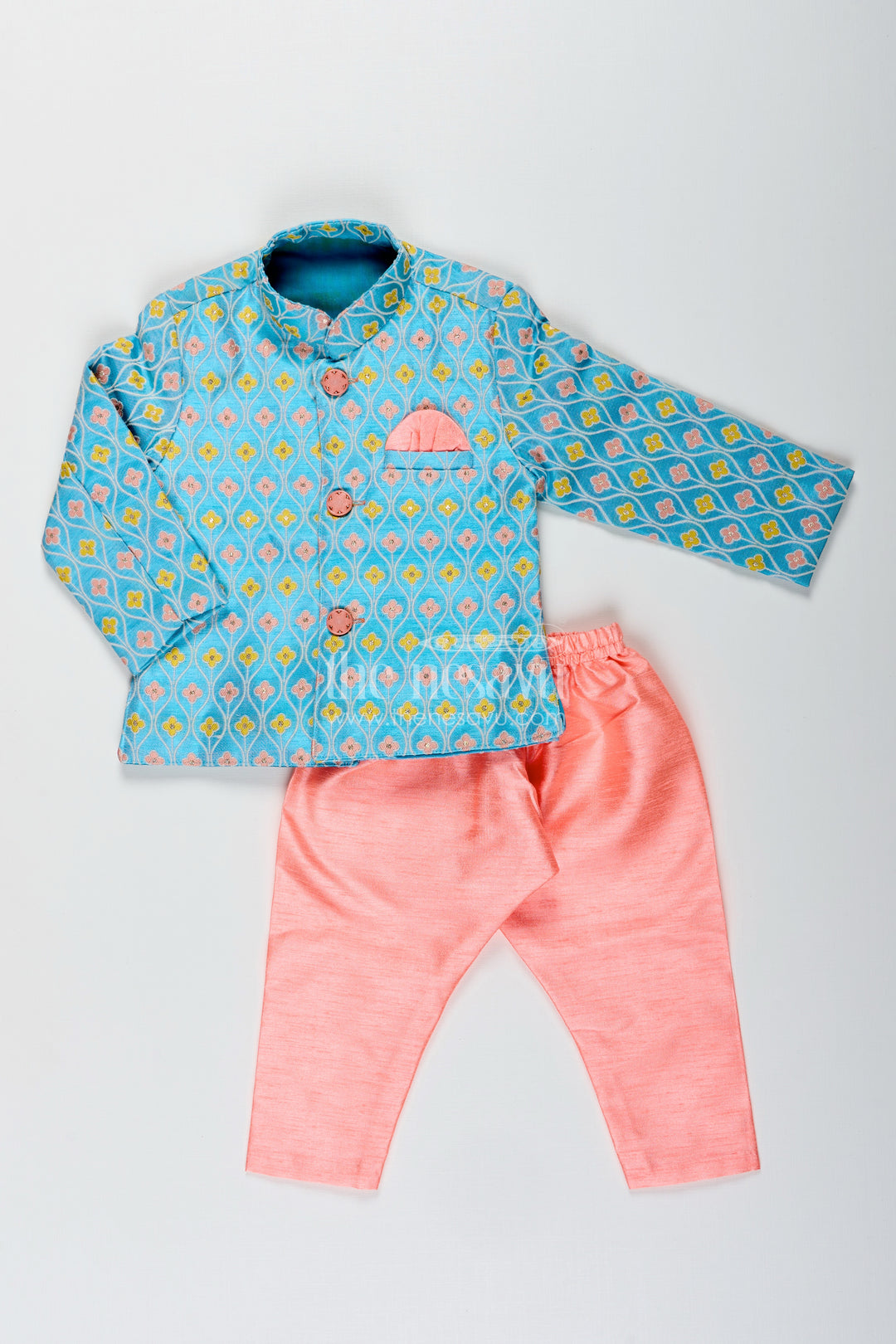 Toddler boys silk blend dothi set for weddings and festive occasions