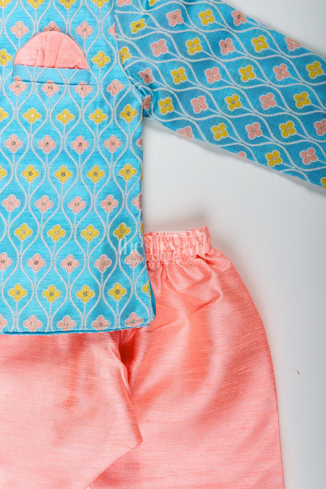 Toddler boys silk blend dothi set for weddings and festive occasions