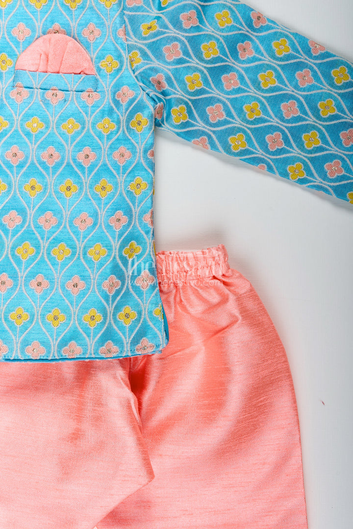 Toddler boys silk blend dothi set for weddings and festive occasions
