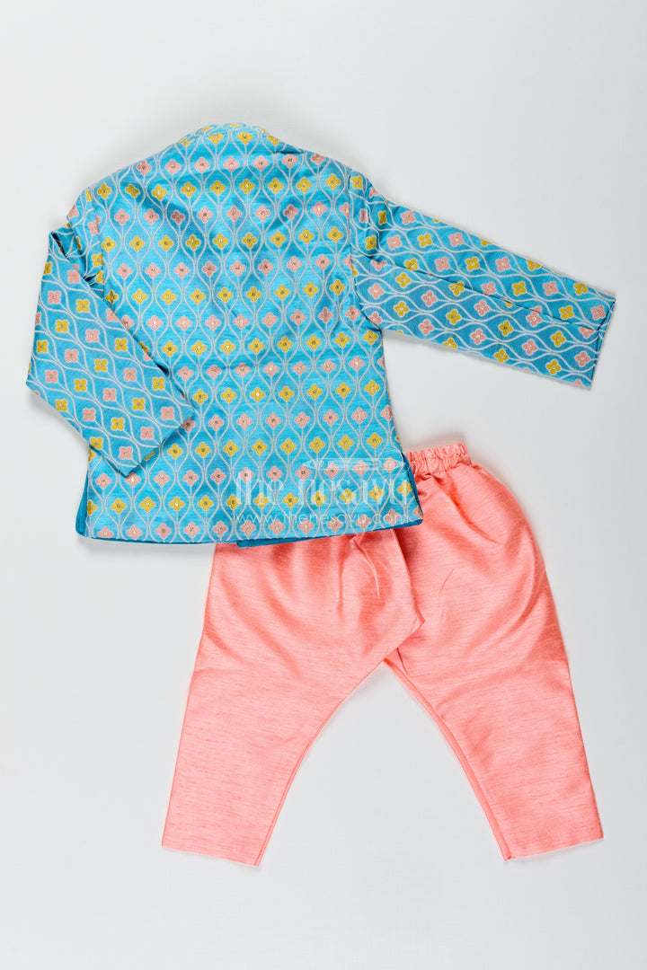 Toddler boys silk blend dothi set for weddings and festive occasions