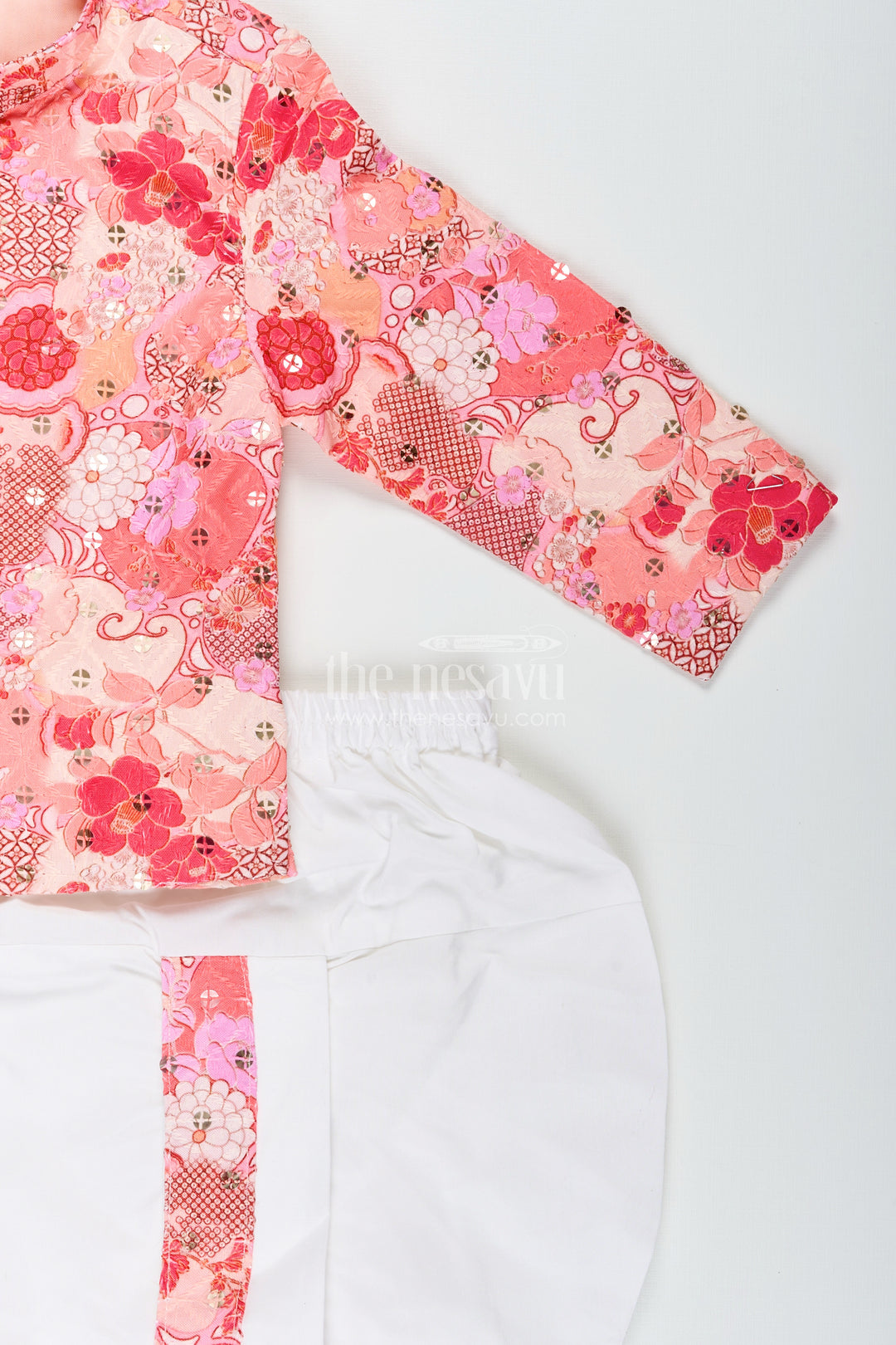Toddler boys pastel printed cotton blend dothi set for festive celebrations