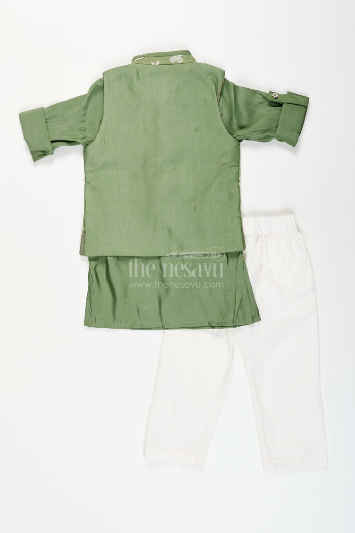 Toddler boys jacket kurta set for festive and family functions