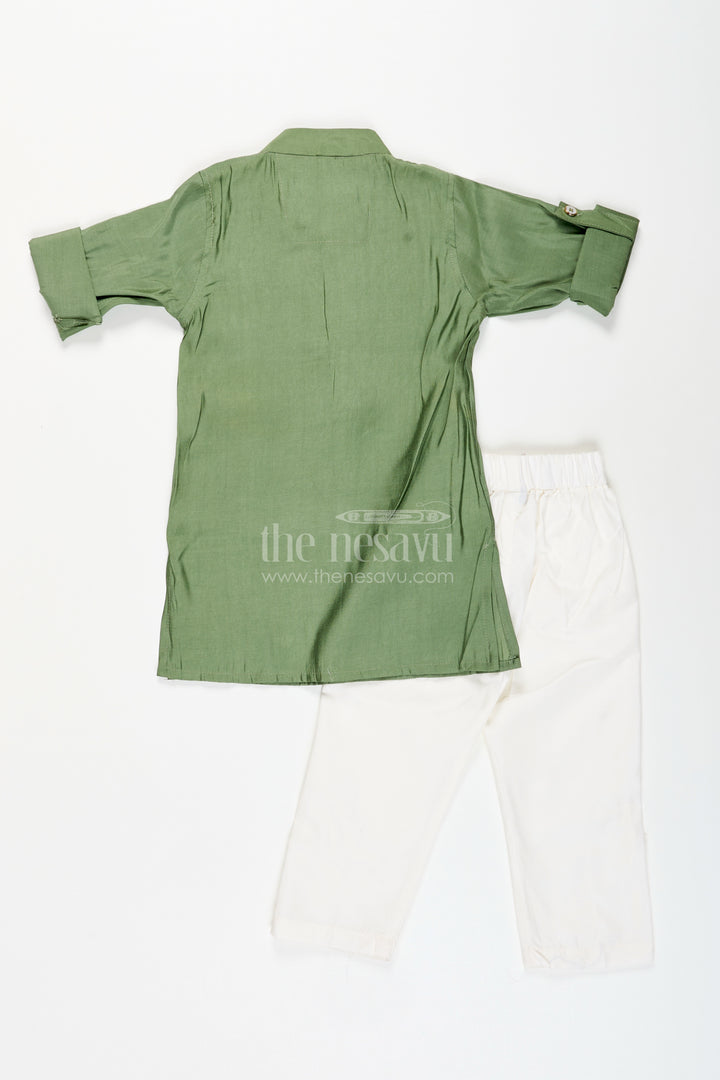 Toddler boys jacket kurta set for festive and family functions