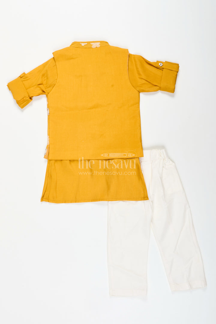 Boys ethnic jacket and kurta pant set for traditional occasions