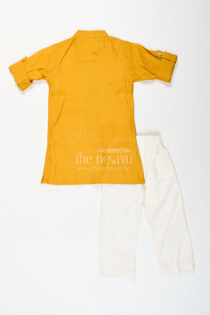 Boys ethnic jacket and kurta pant set for traditional occasions