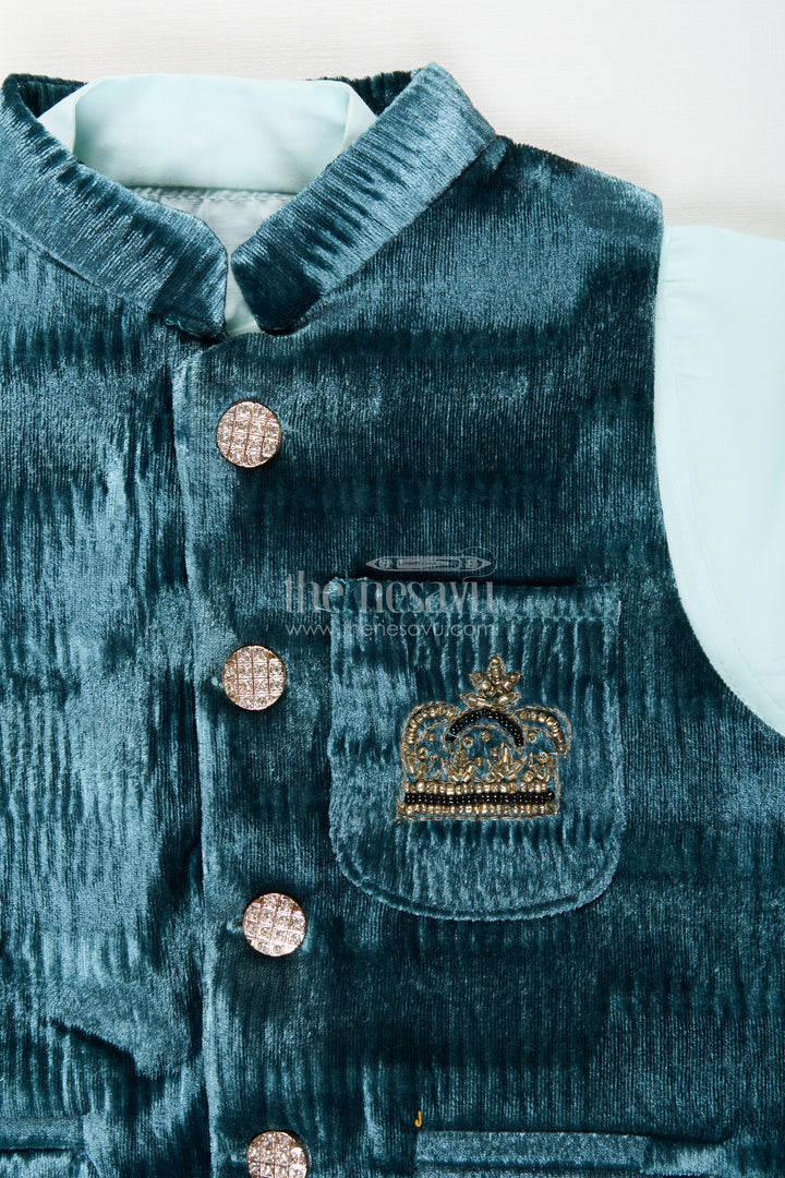 Velvet jacket set for boys for weddings and festive events