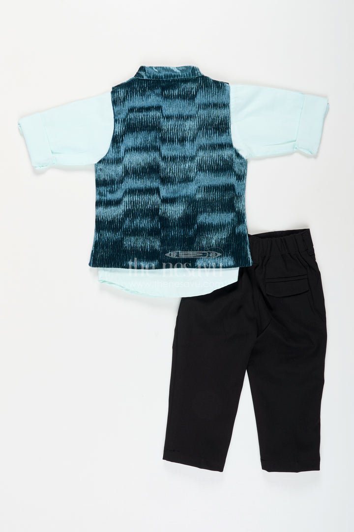 Velvet jacket set for boys for weddings and festive events