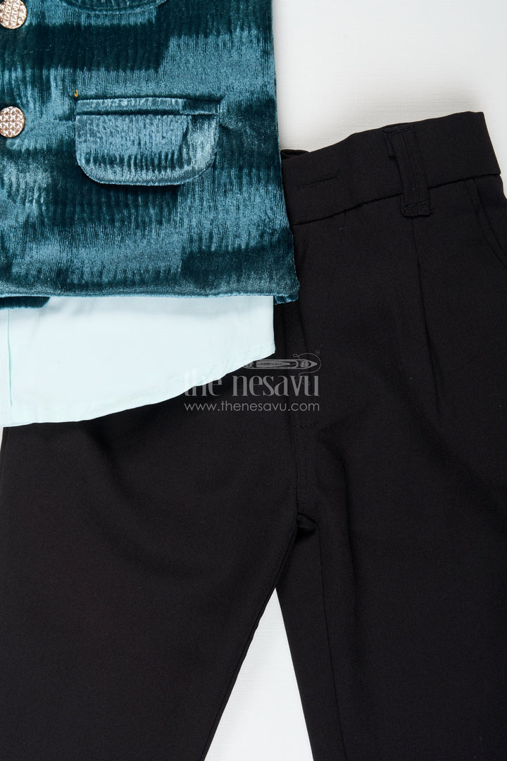 Velvet jacket set for boys for weddings and festive events