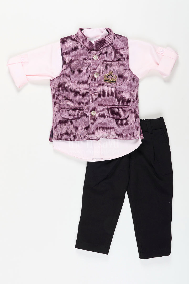 Fancy velvet jacket set for toddler boys for special occasions