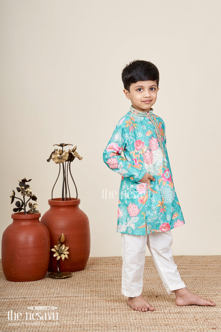 Boys silk kurta set for celebrations and cultural functions