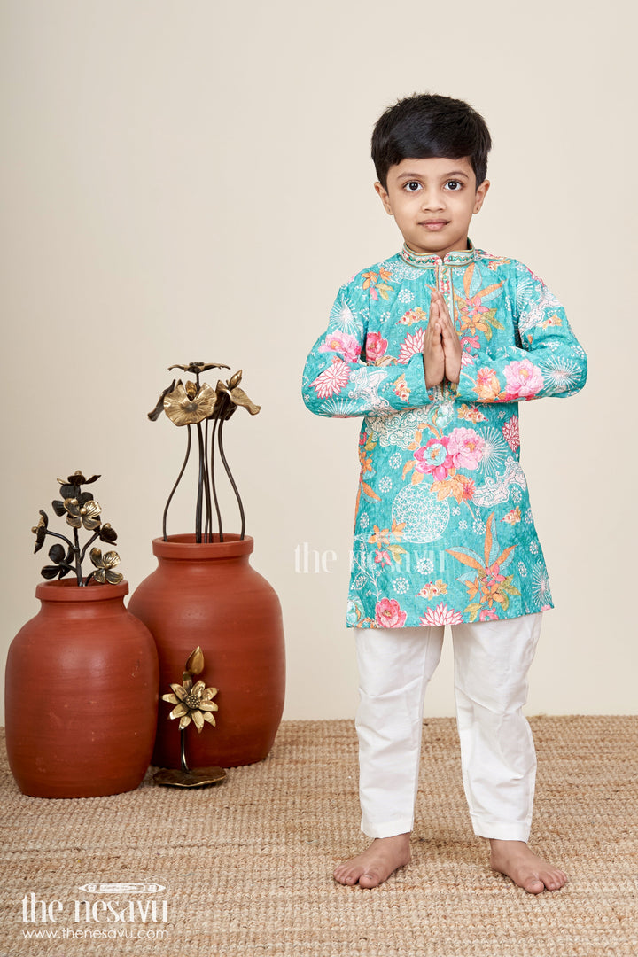 Boys silk kurta set for celebrations and cultural functions