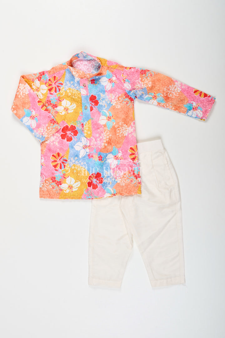Kids ethnic kurta set with vibrant prints for celebrations