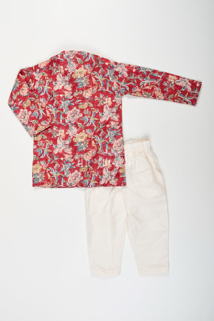 Toddler boys floral kurta set for weddings and traditional events