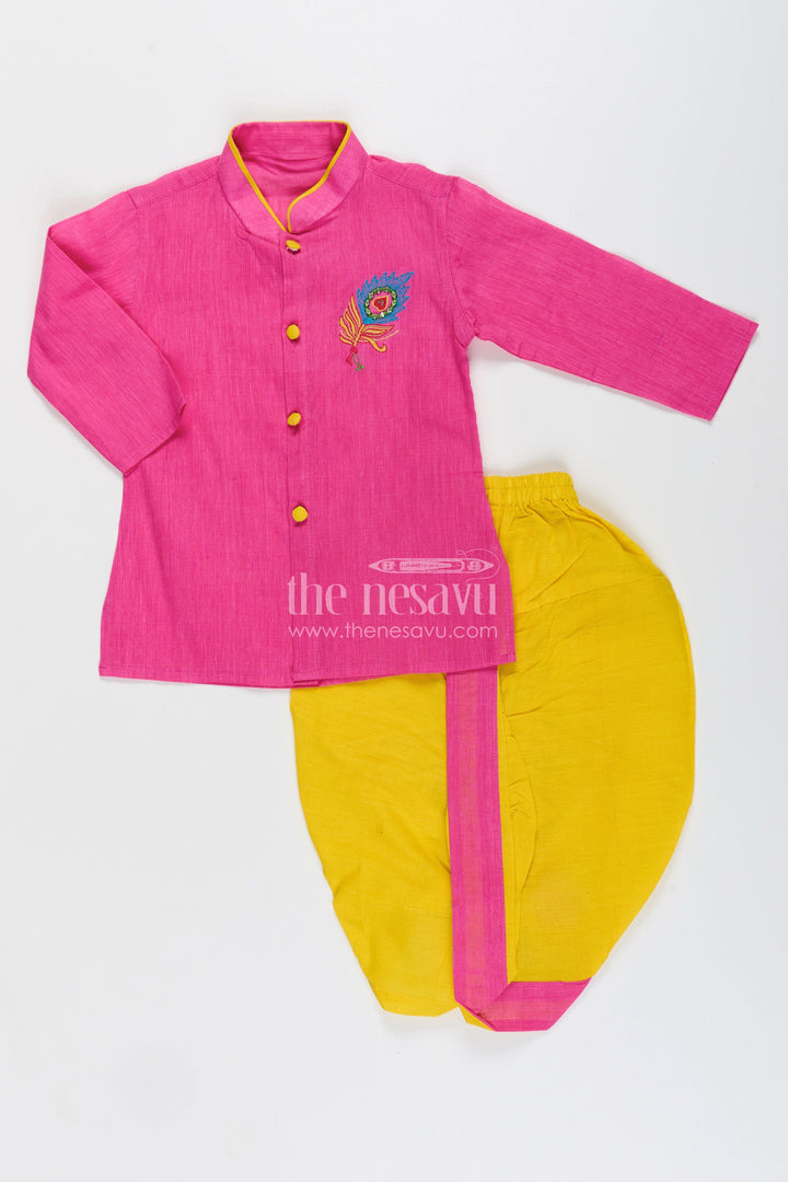 Boys cotton dhoti set for temple visits and family functions