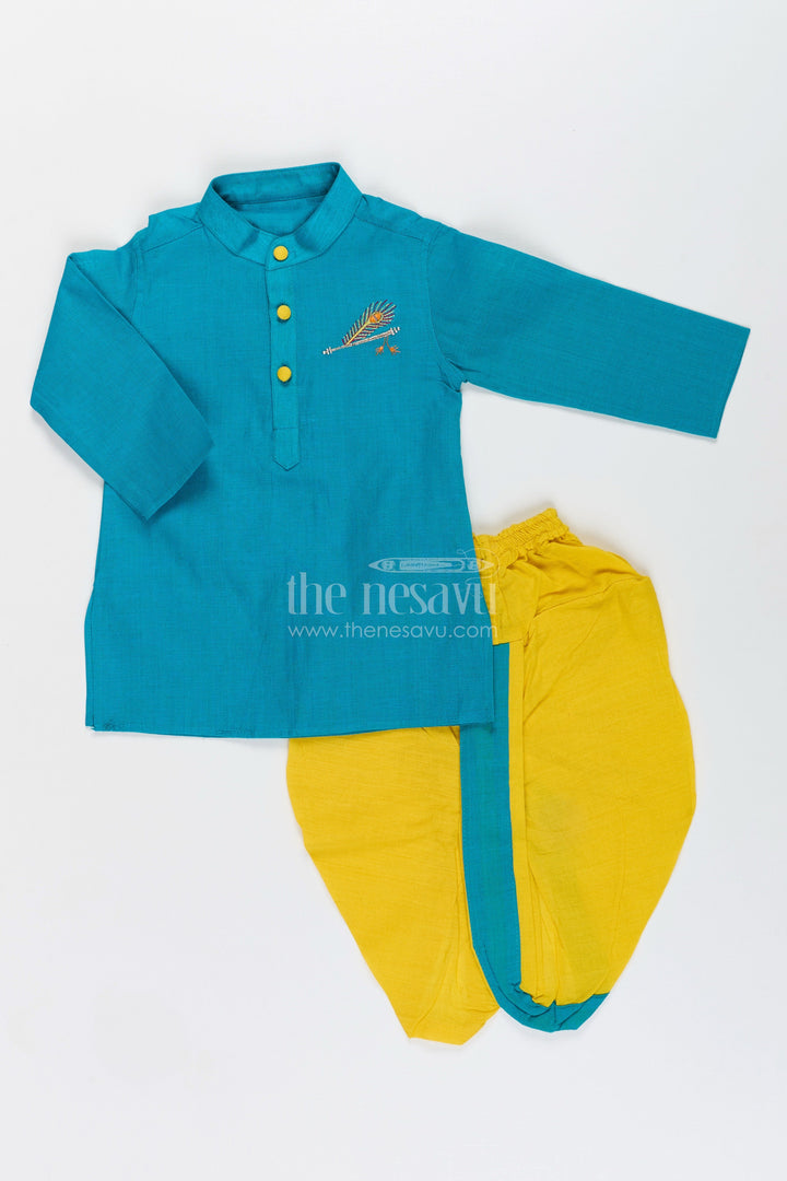 Boys cotton dhoti set for traditional school events and poojas