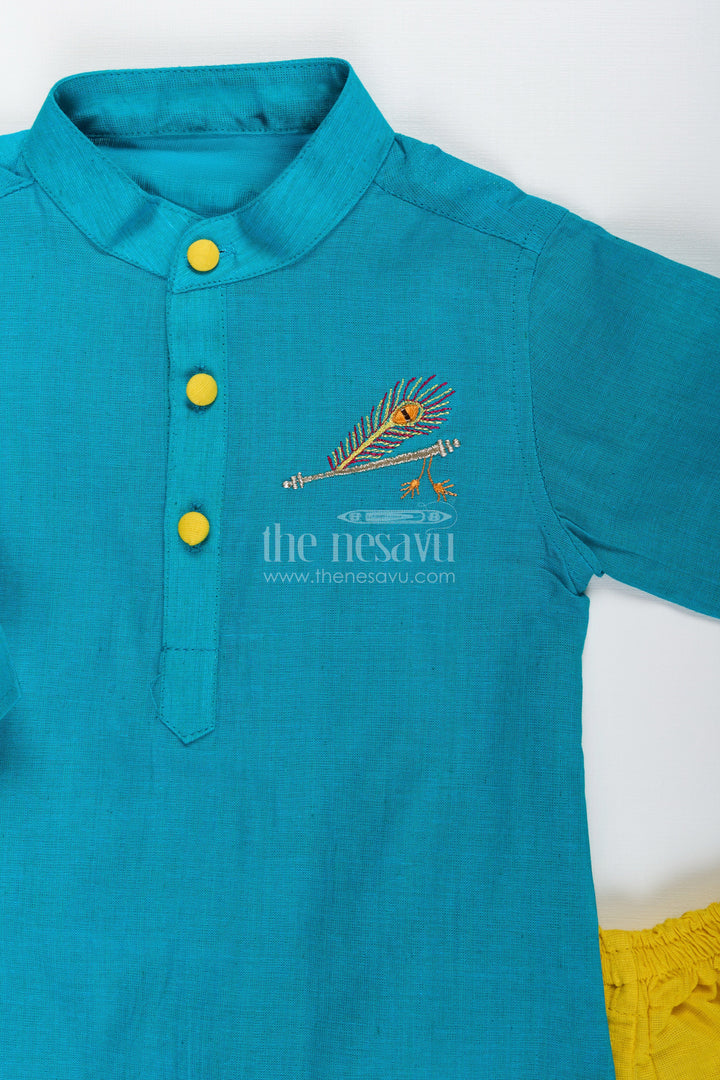 Boys cotton dhoti set for traditional school events and poojas