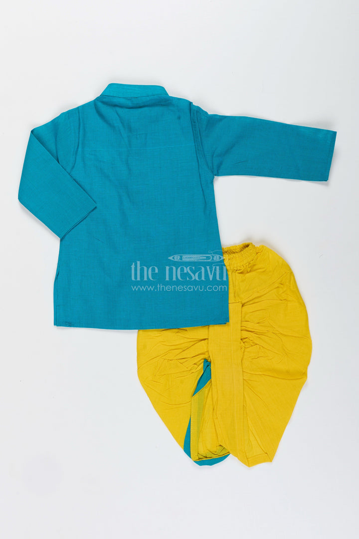 Boys cotton dhoti set for traditional school events and poojas