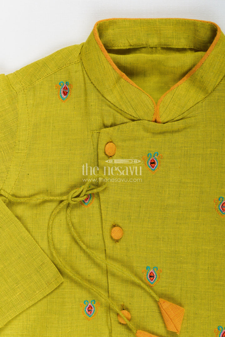 Toddler boys embroidered dhoti set for festive and cultural functions