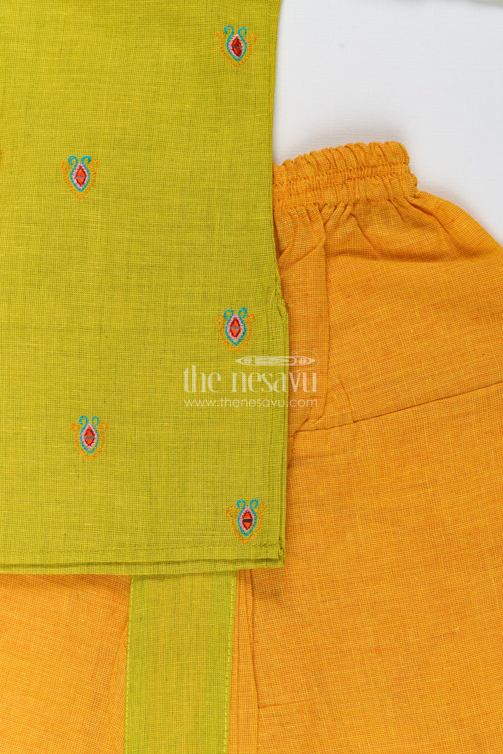 Toddler boys embroidered dhoti set for festive and cultural functions