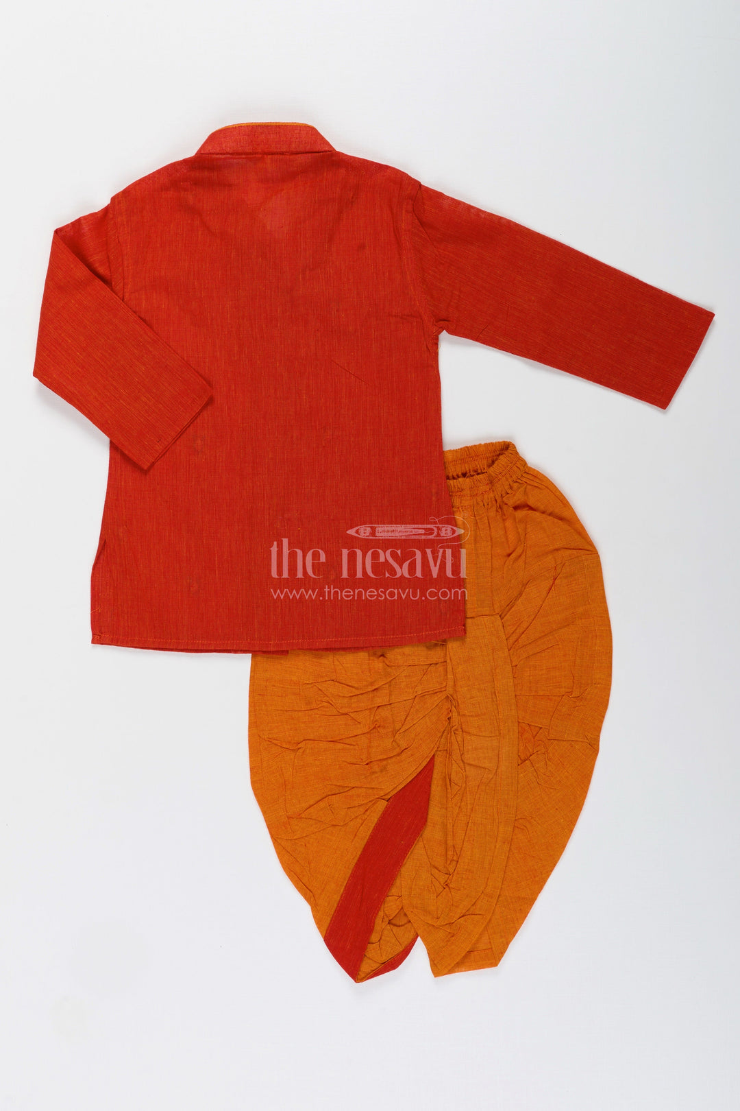Boys cotton dhoti kurta set with embroidery for festivals and ethnic day