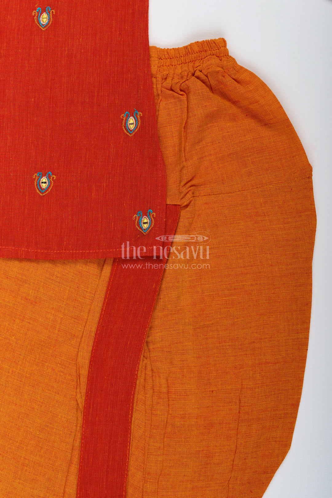 Boys cotton dhoti kurta set with embroidery for festivals and ethnic day