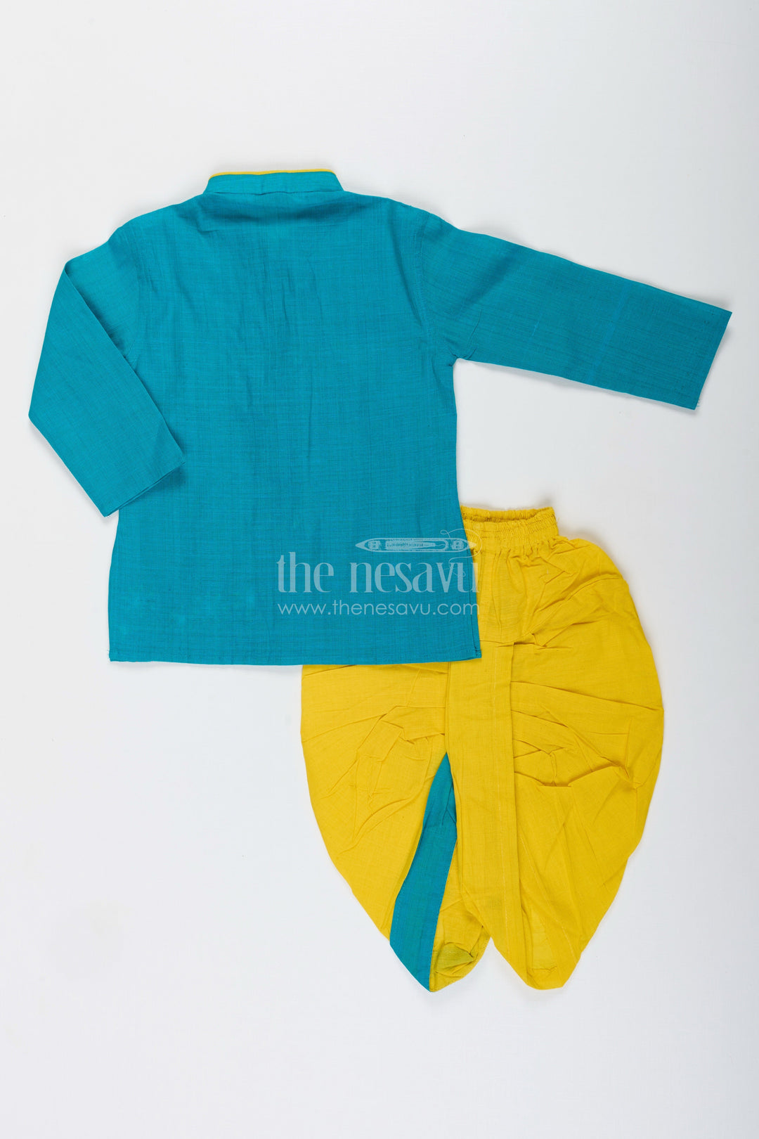 Boys cotton dhoti kurta set with embroidery for cultural school celebrations