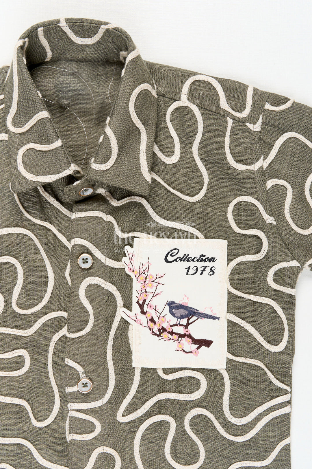 Boys abstract print cotton shirt set with trousers comfy everyday fashion