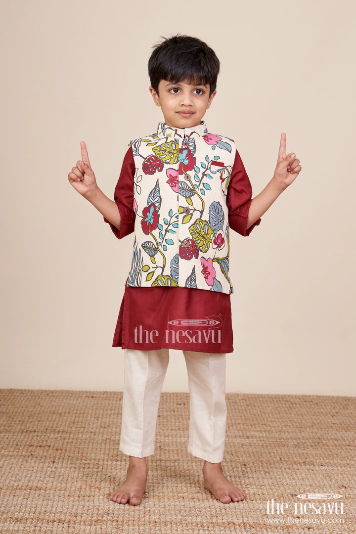 Toddler boys festive jacket set for weddings and family events