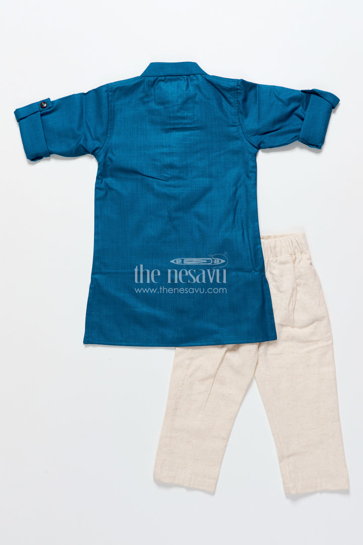 Baby boys cotton jacket kurta set for festive and cultural wear