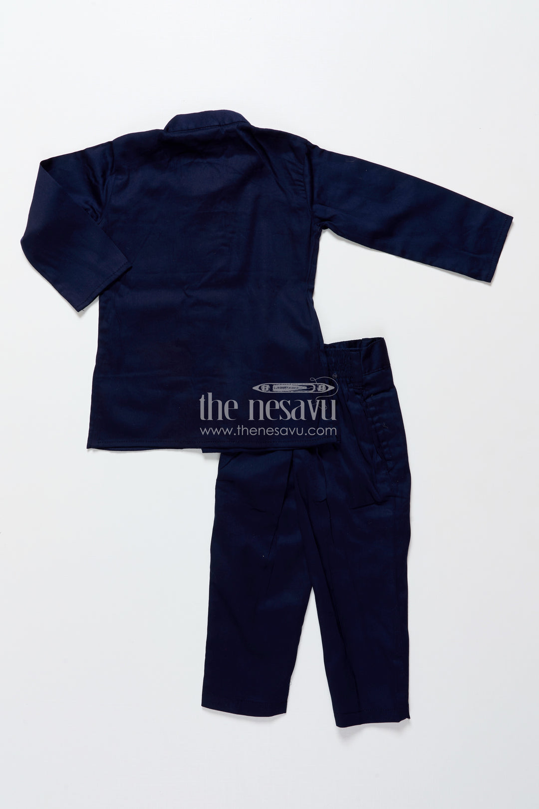 Boys kurta set with embroidered velvet jacket for festive family functions
