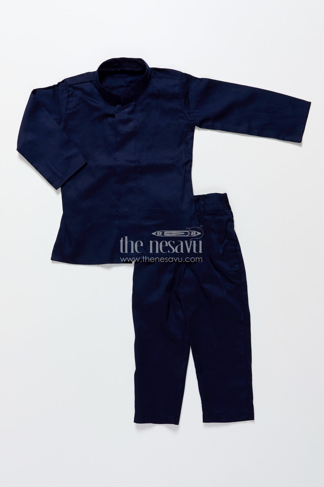 Boys kurta set with embroidered velvet jacket for festive family functions