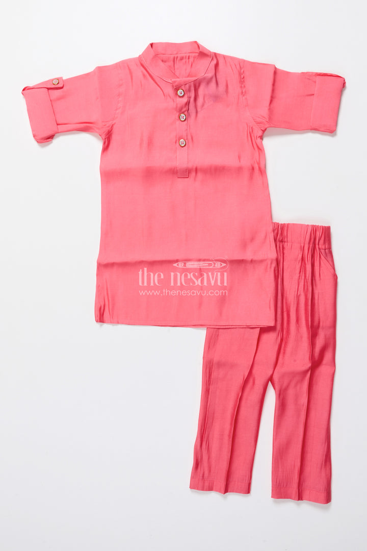 Boys kurta set with vibrant printed jacket for weddings and festive events