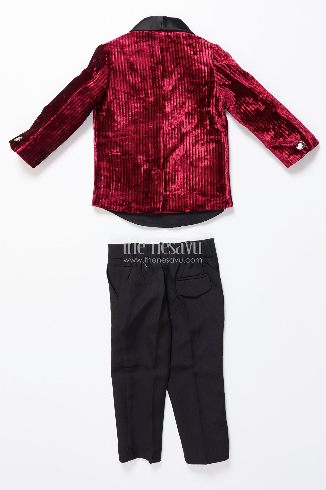 Boys kurta set with velvet satin jacket for weddings and stage events