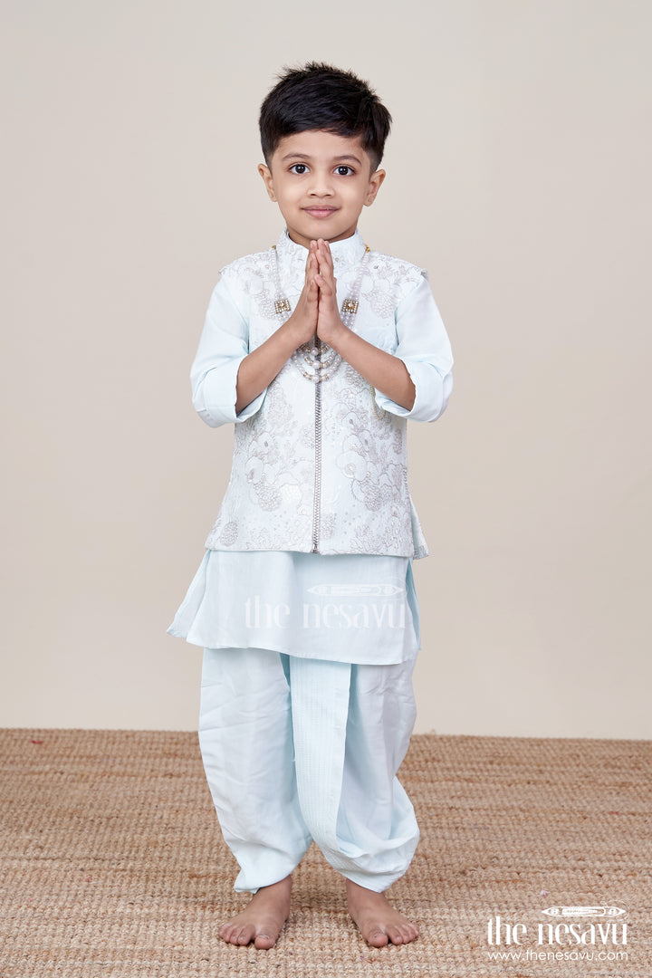 Boys Silk Blend Jacket Set for Festive Occasions and Weddings