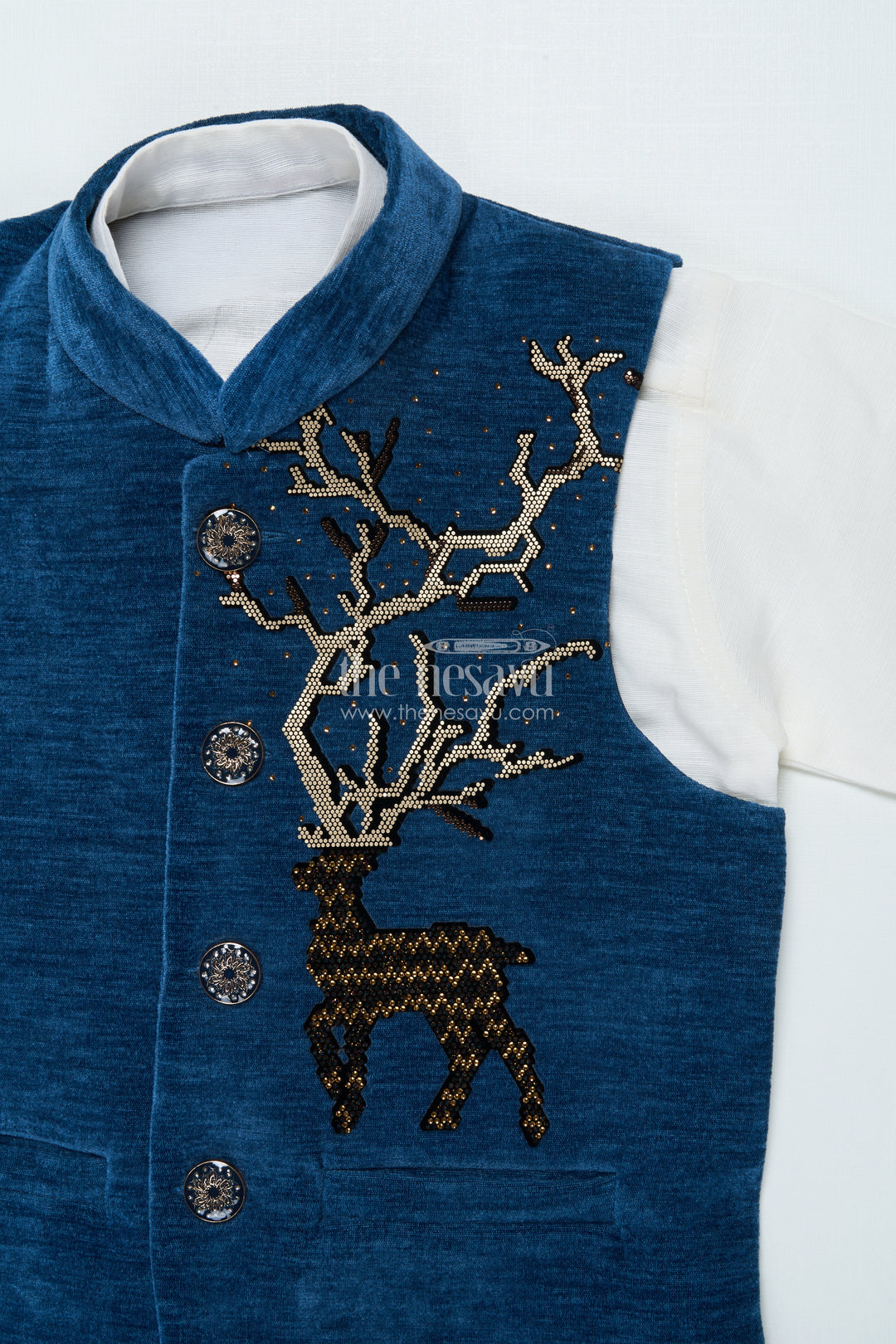 Boys Cotton Velvet Jacket Set for Weddings and Traditional Events