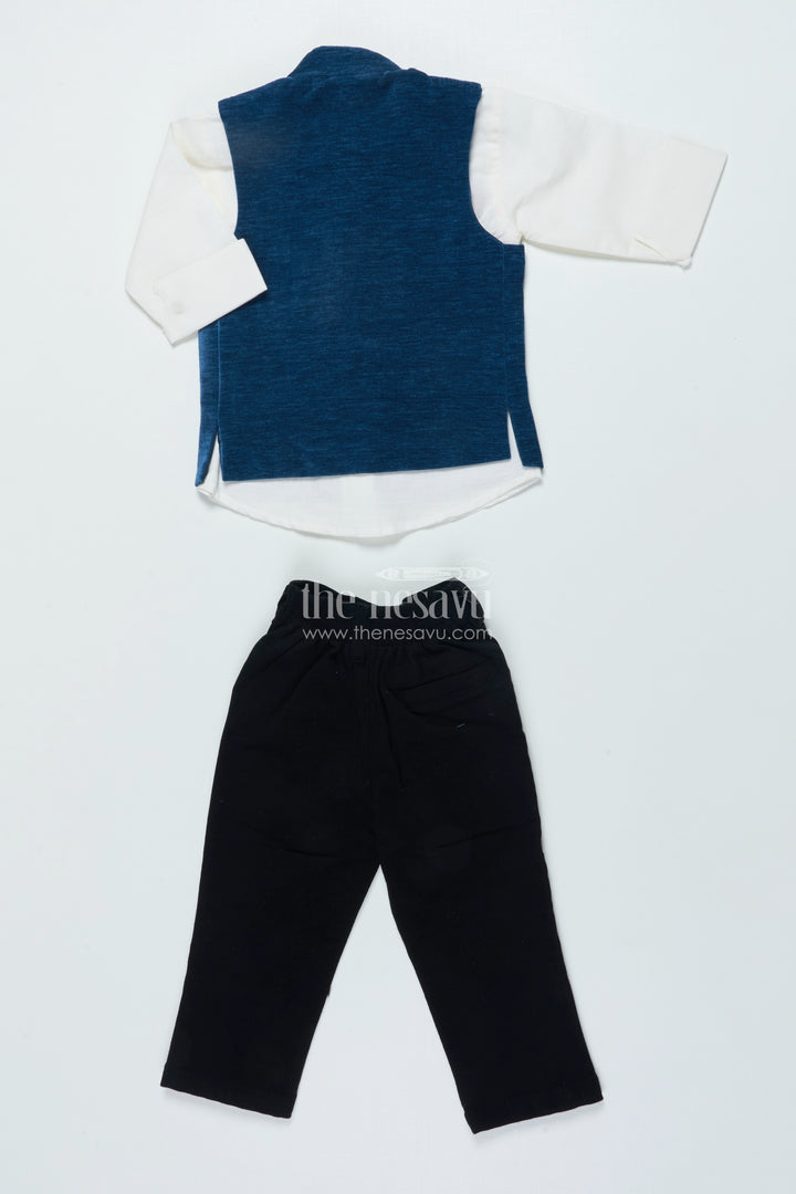 Boys Cotton Velvet Jacket Set for Weddings and Traditional Events